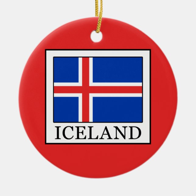 Iceland Ceramic Ornament (Front)
