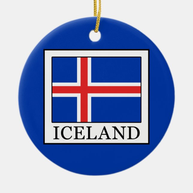 Iceland Ceramic Ornament (Front)