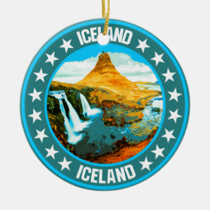 Iceland ceramic ornament