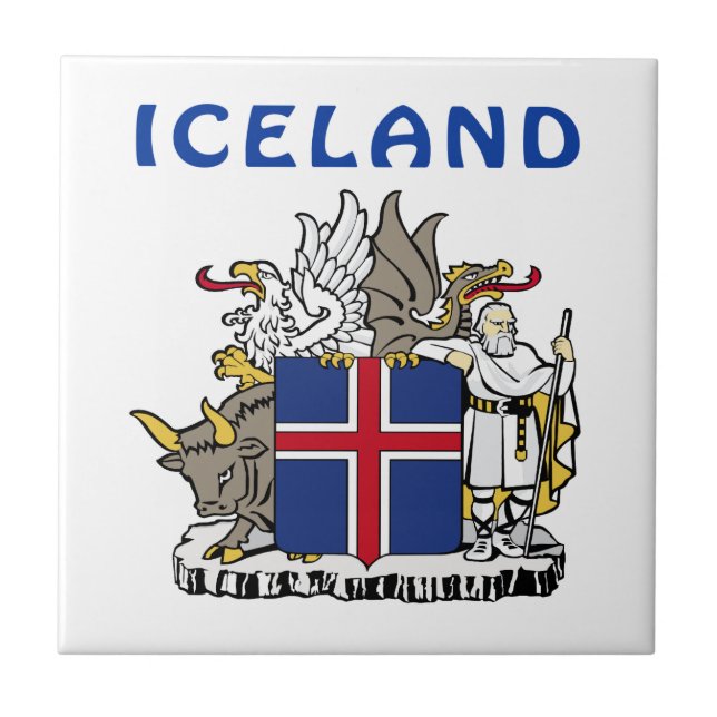 ICELAND Coat Of Arms Ceramic Tile (Front)