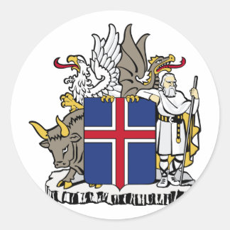 Iceland Coat Of Arms Classic Round Sticker