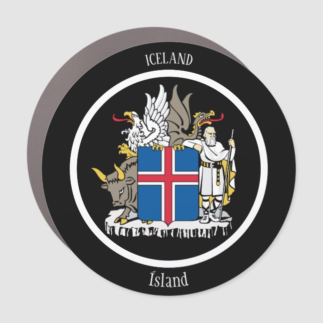 Iceland Coat of Arms Patriotic Car Magnet (Front)
