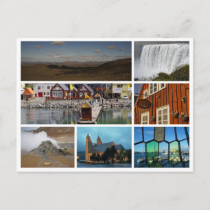 Iceland collage waterfall highlands reykjavik postcard