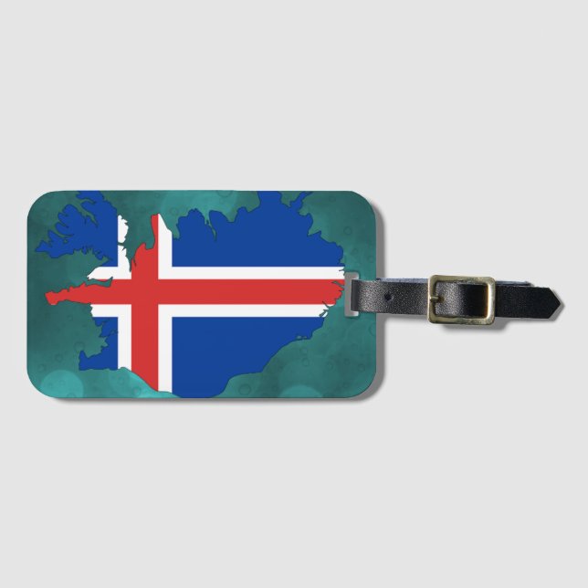 Iceland country flag luggage tag (Front Horizontal)