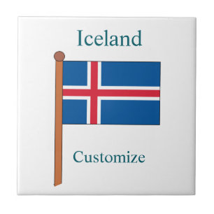 Iceland Country Flag Thunder_Cove Ceramic Tile