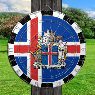 Iceland Dartboard, game board, Icelandic Flag Dart Board