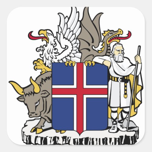 iceland emblem square sticker