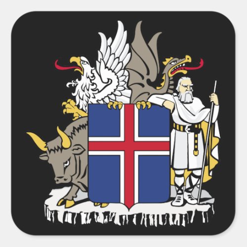 iceland emblem square sticker