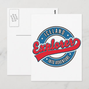 Iceland explorer into adventure postcard