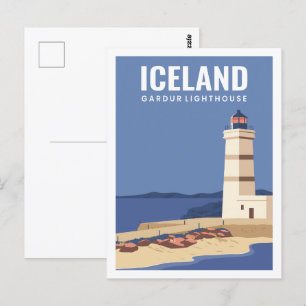 Iceland Famous Travel Place Illustration Postcard