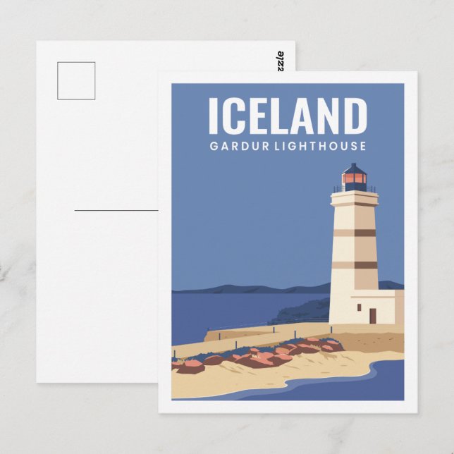 Iceland Famous Travel Place Illustration Postcard (Front/Back)