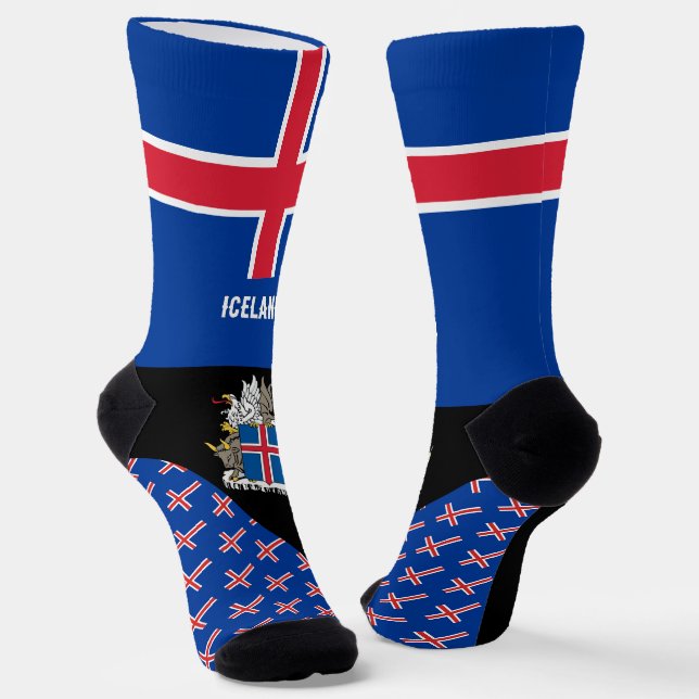 Iceland, fashion, Icelandic flag, patriotic Socks (Angled)