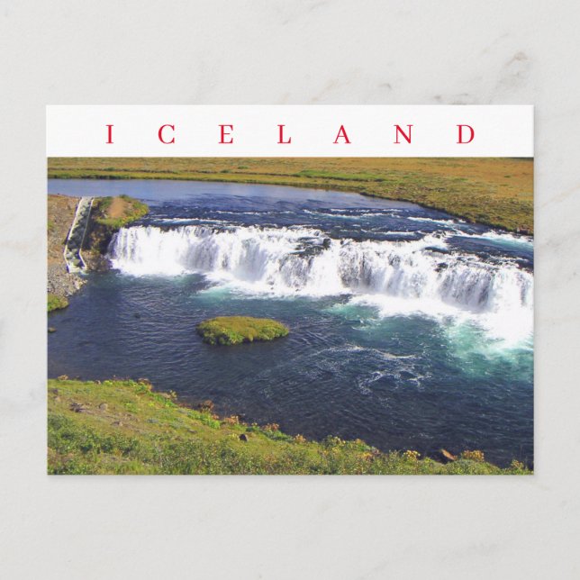 Iceland Faxi Waterfall view postcard (Front)