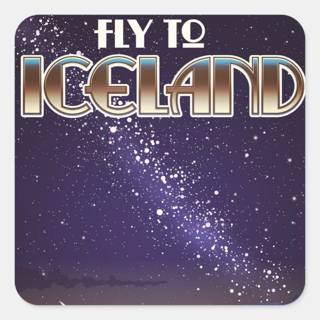 Iceland fight poster square sticker (Front)