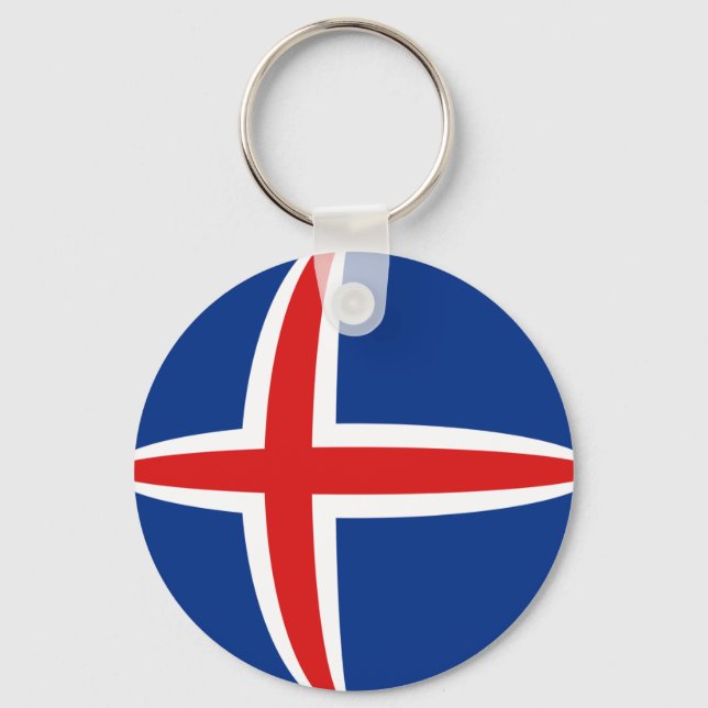 Iceland Fisheye Flag Keychain (Front)