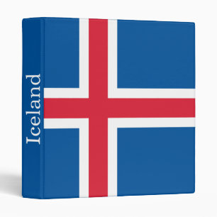 Iceland Flag 3 Ring Binder