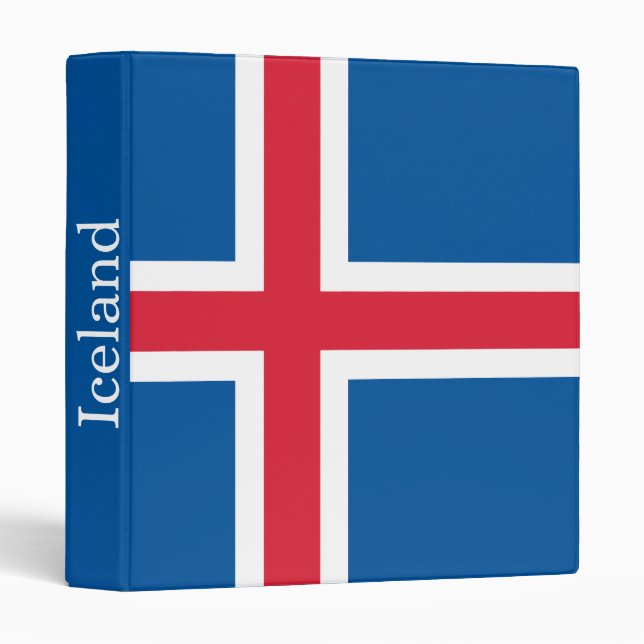 Iceland Flag 3 Ring Binder (Front/Spine)