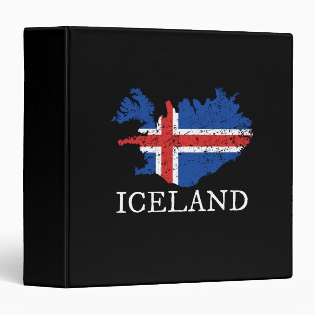 Iceland Flag 3 Ring Binder (Front/Spine)