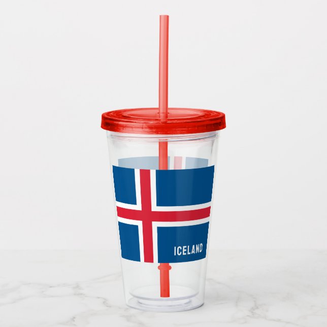 Iceland Flag Acrylic Tumbler (Front)
