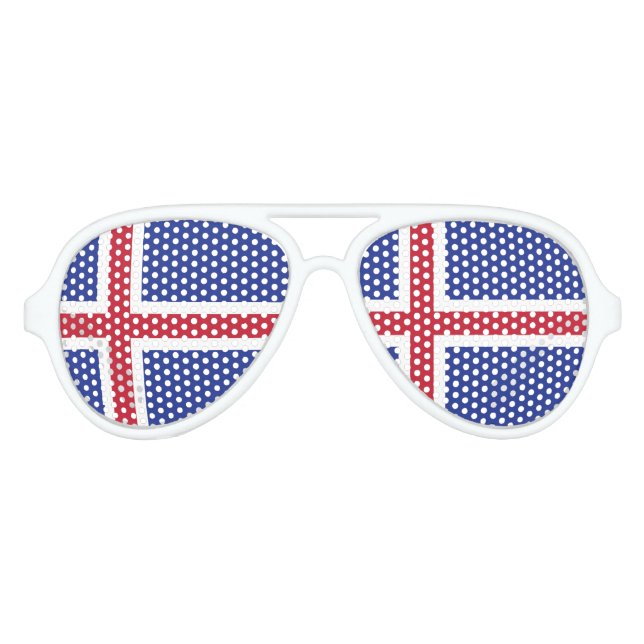 Iceland Flag Aviator Sunglasses (Front)