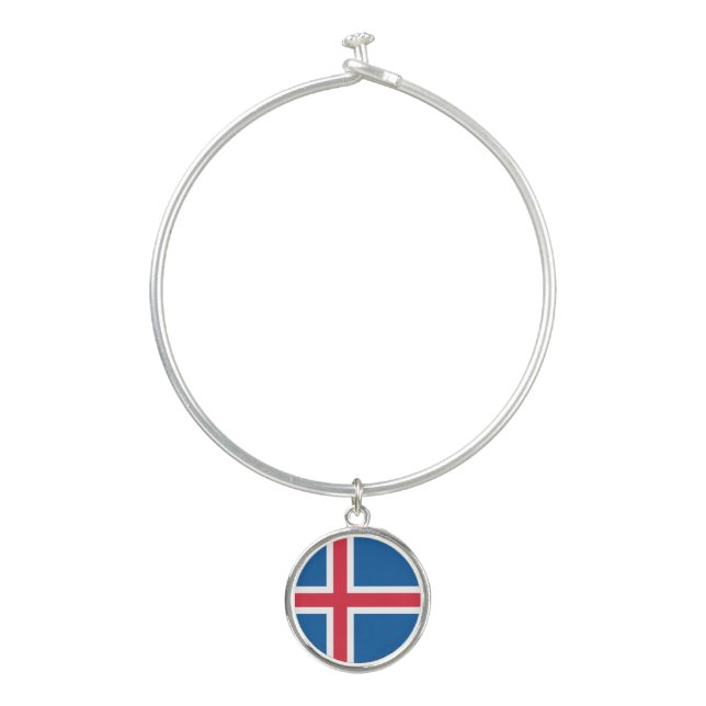 Iceland Flag Bangle Bracelet (Front)
