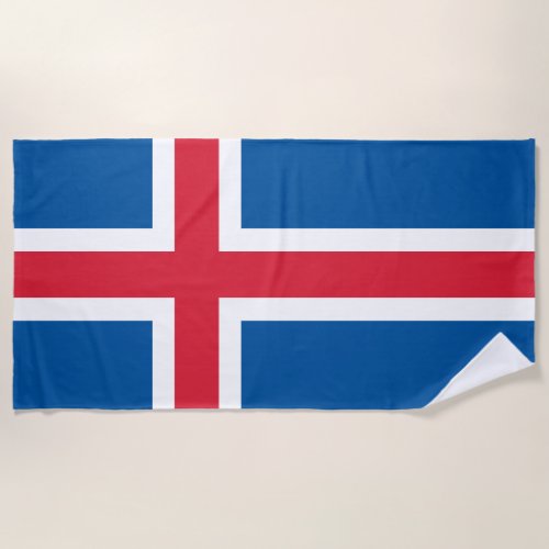 Iceland flag  beach towel