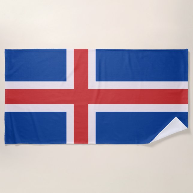Iceland flag beach towel (Front)