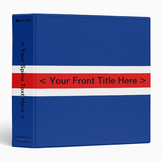 Iceland Flag Binder (Front/Spine)
