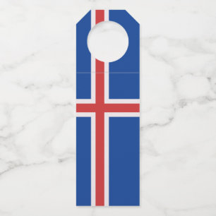 Iceland flag bottle hanger tag