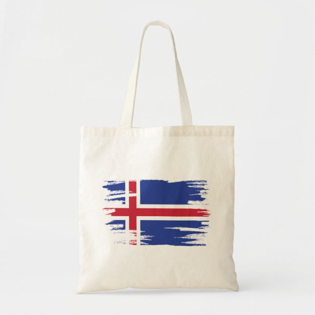Iceland Flag Brush Art Tote Bag (Front)