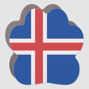 Iceland flag car magnet