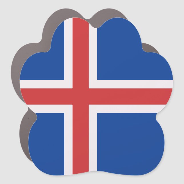 Iceland flag car magnet (Front)