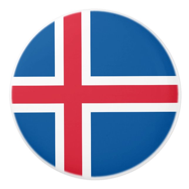 Iceland Flag Ceramic Knob (Front)