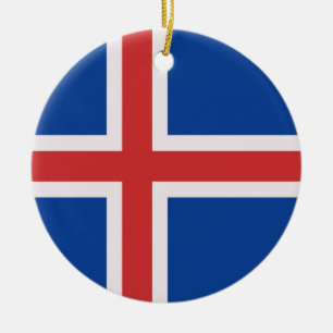Iceland flag ceramic ornament