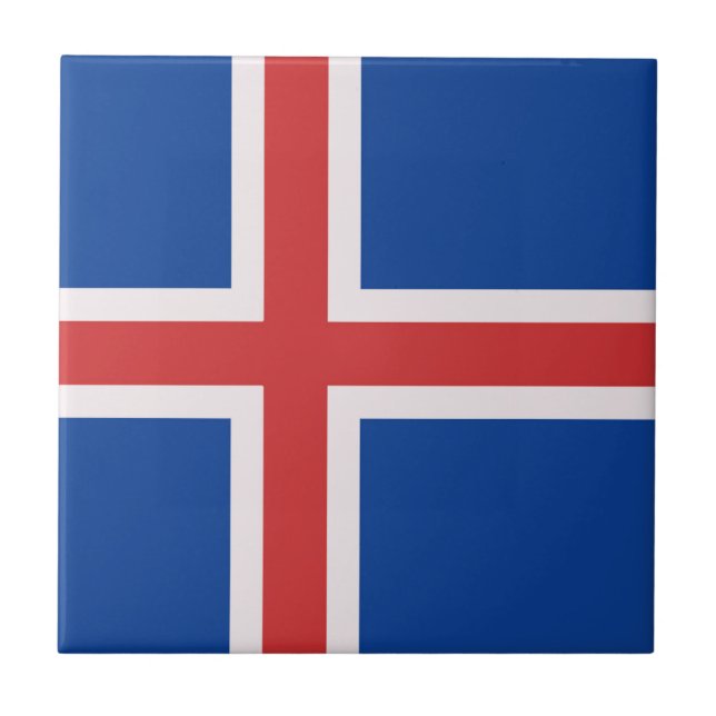 Iceland flag ceramic tile (Front)