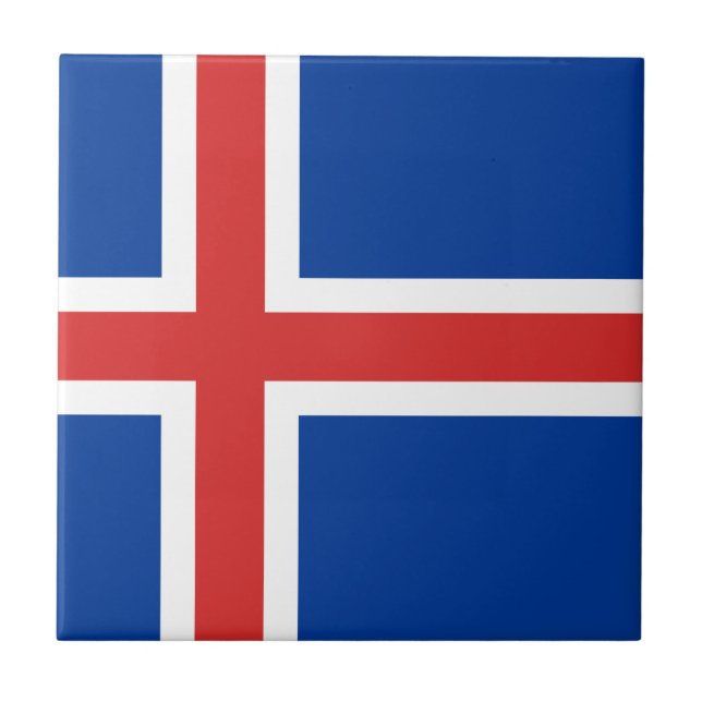 Iceland Flag Ceramic Tile (Front)