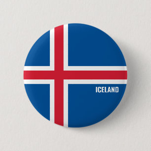 Iceland Flag Charming Patriotic Button
