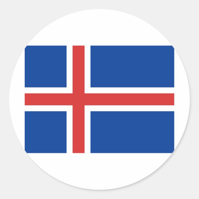 Iceland Flag Classic Round Sticker (Front)