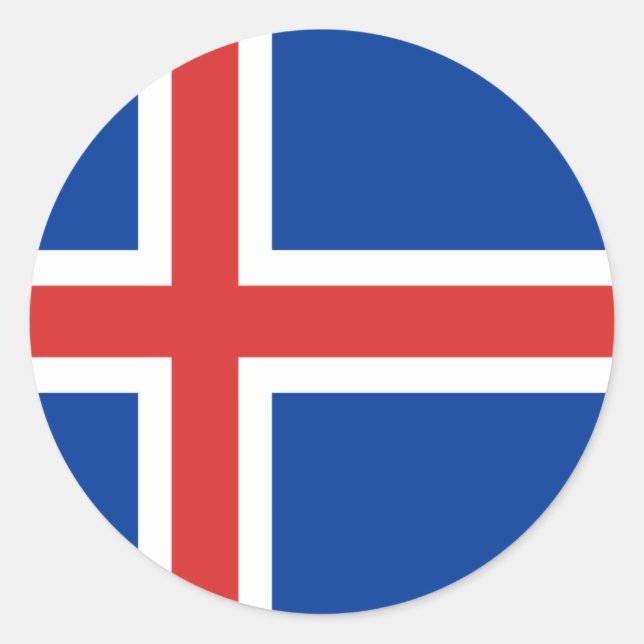 Iceland flag classic round sticker (Front)