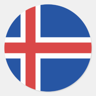 Iceland flag classic round sticker