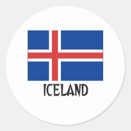 Iceland Flag Classic Round Sticker