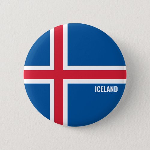 Iceland Flag Cute Patriotic Button