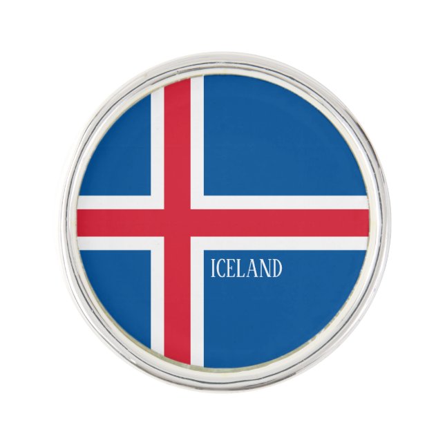 Iceland Flag Elegant Patriotic Lapel Pin (Front)