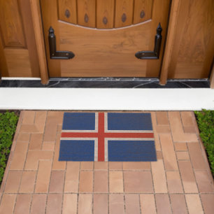Iceland flag fiber doormat