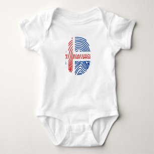 Iceland Flag Fingerprint Baby Bodysuit
