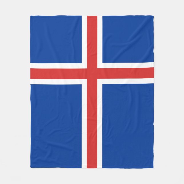 Iceland Flag Fleece Blanket (Front)