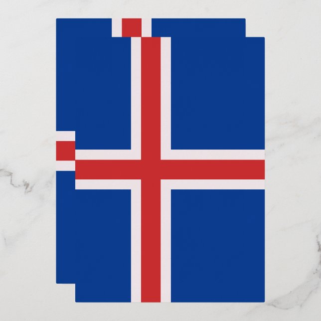 Iceland flag foil invitation (Front/Back)