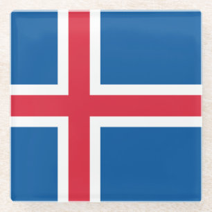 Iceland Flag Glass Coaster