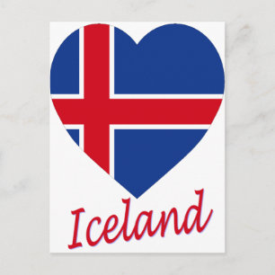 Iceland Flag Heart Postcard