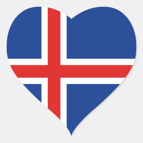 Iceland Flag Heart Sticker